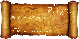 Pauler Ágnes névjegykártya