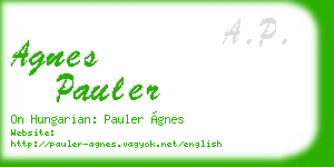 agnes pauler business card